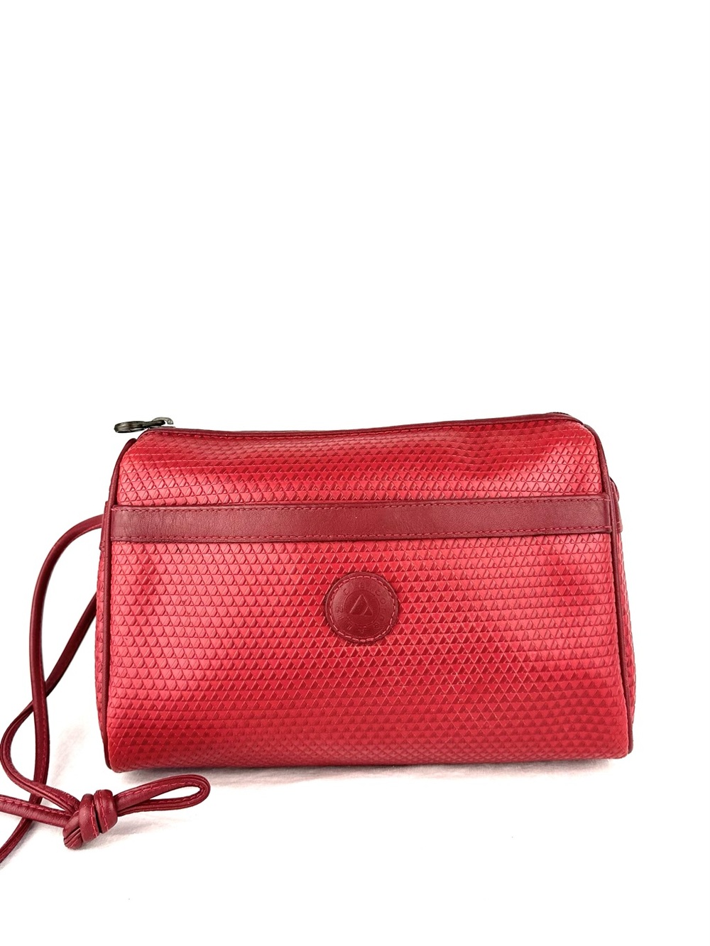 Vintage Liz Claiborne Red Crossbody Bag with Leather Trim